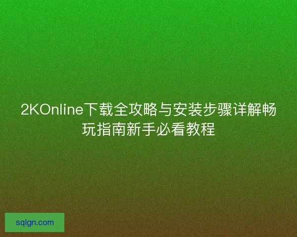 2KOnline下载全攻略与安装步骤详解畅玩指南新手必看教程